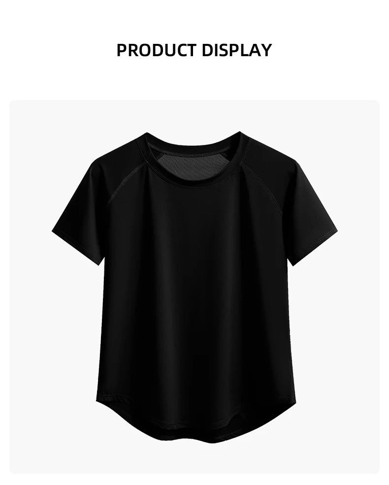 DRUR Quick-Dry Yoga Shirt - Round Neck, Short Sleeve Sportswear 2025