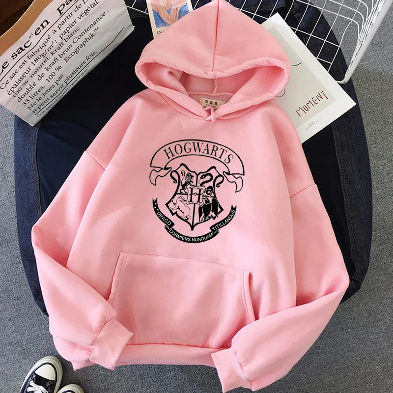 Hogwarts Y2K Hoodie - Oversized Velvet Fleece Sweatshirt