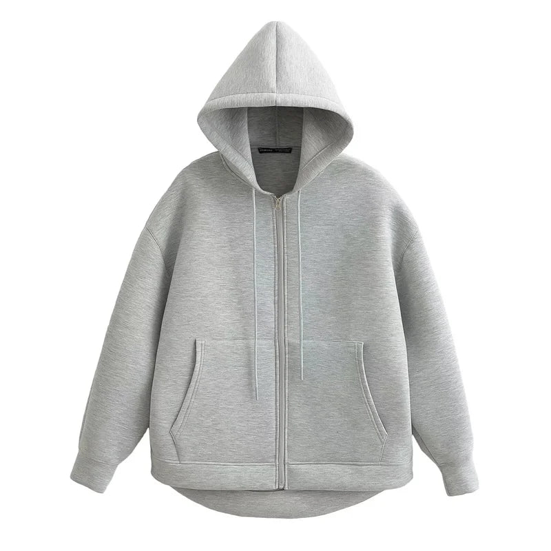 Oversized Zipper Hoodie - High Street Unisex Winter Sweatshirt