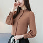 Chiffon Long Sleeve Blouse - Office Wear, Spring/Autumn 2024
