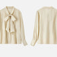SENTUBILA Lyocell Lace-Up Blouse - Loose Fit Spring 2025 Office Shirt for Women