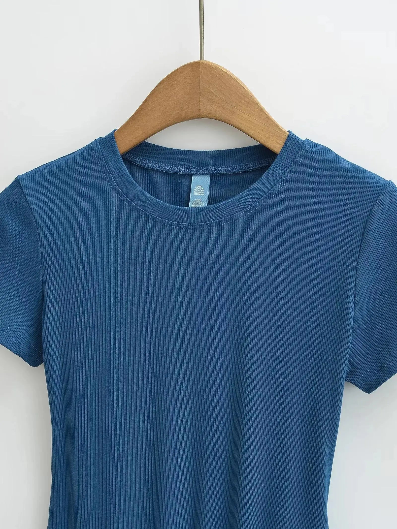 Stretchable Knit Bodysuit - Short Sleeve O-Neck Summer Basic (14 Colors)
