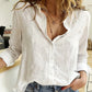 Cotton Linen Button-Down Shirt - Long Sleeve Casual Loose Tunic Blouse for Women, Spring & Summer