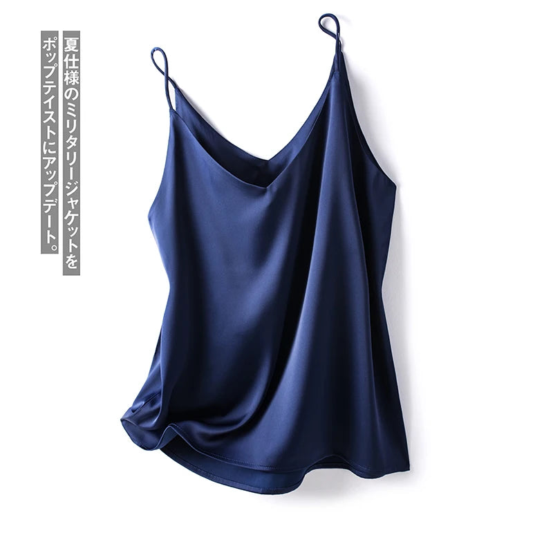 Real Silk V-Neck Camisole - Black & White, Spring/Summer 2023