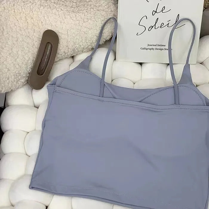 Ice Silk Padded Camisole - Sexy Summer Crop Top & Tube Bra