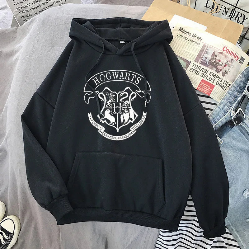 Hogwarts Y2K Hoodie - Oversized Velvet Fleece Sweatshirt