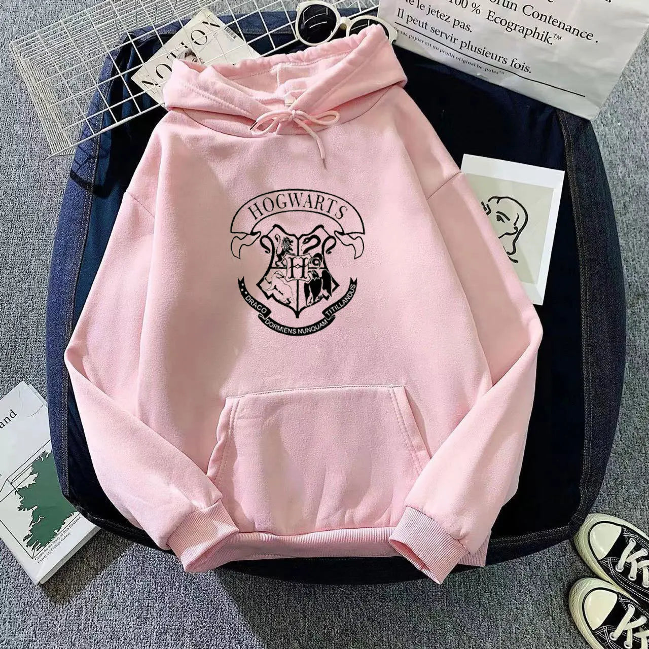 Hogwarts Y2K Hoodie - Oversized Velvet Fleece Sweatshirt
