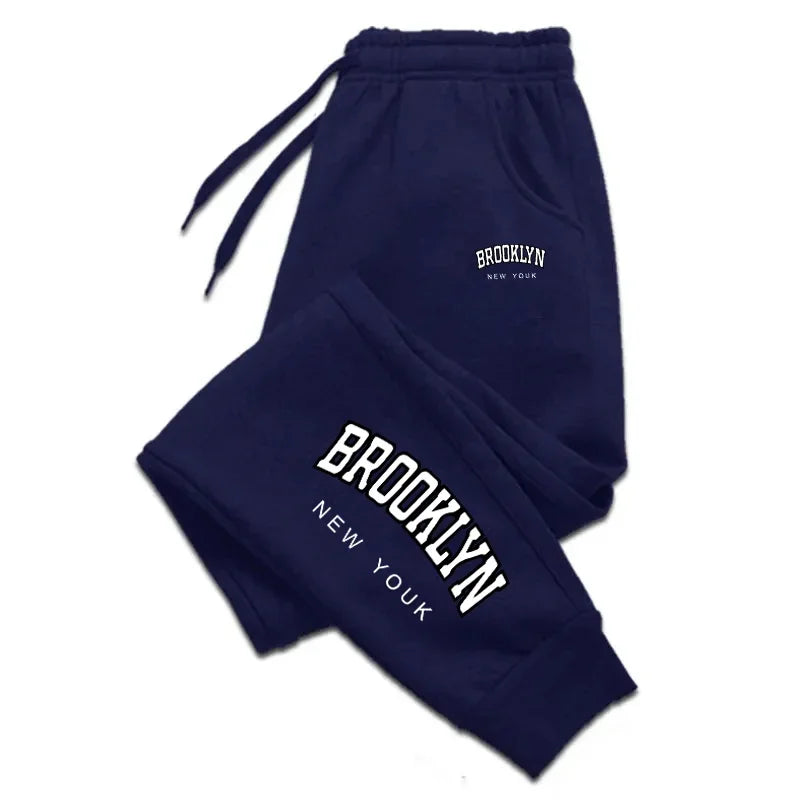 2024Womens Sweatpants Brooklyn Letter Print Tracksuit Trousers Street Versatile High Quality Casual Elastic Waist Harajuku Pants