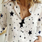 Cotton Linen Button-Down Shirt - Long Sleeve Casual Loose Tunic Blouse for Women, Spring & Summer