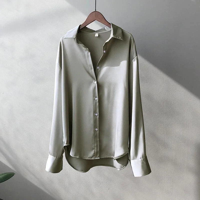Elegant Knit Cardigan - Lapel Collar & Buttons