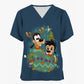Mickey Mouse Nursing Scrub Top - V-Neck with Pockets, Christmas Edition
