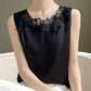 Elegant Silk Lace Camisole - Sleeveless Satin Top for Women