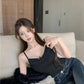 Lace Bow Corset Camisole - Sleeveless Slim Crop Top with Chest Pad for Summer Elegance
