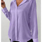 Elegant Long Sleeve Silk-Like Blouse - High-Quality Fashion