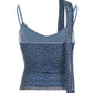 Leopard Print Mesh Camisole - Double Layer, Backless Y2K Style