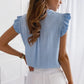 Sleeveless Ruffle Polka Dot Blouse - Lace-Up Bow