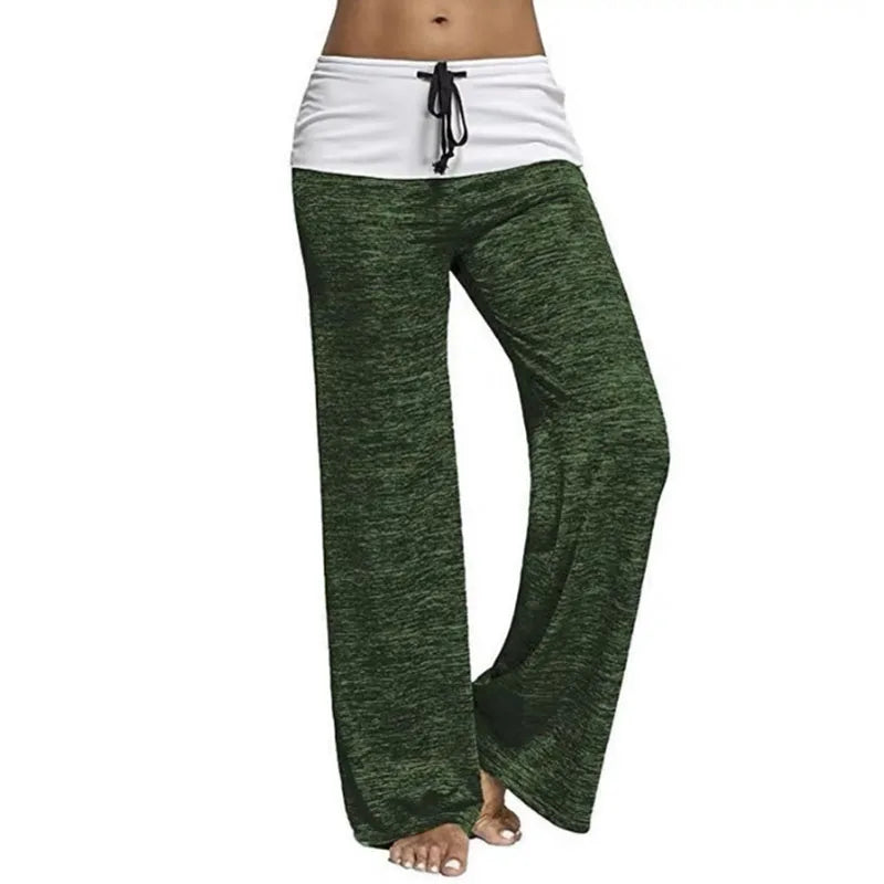 2025 Wide-Leg Lace-Up Pants – High Waist, Plus Size, Boot Cut Fitness Trousers