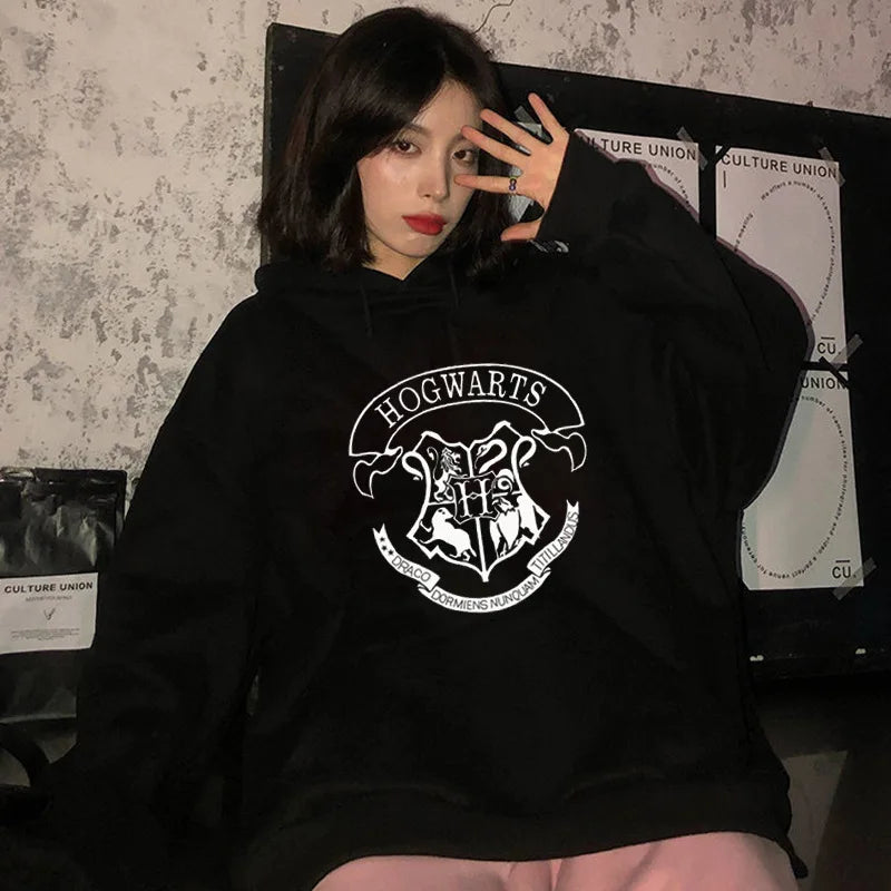 Hogwarts Y2K Hoodie - Oversized Velvet Fleece Sweatshirt