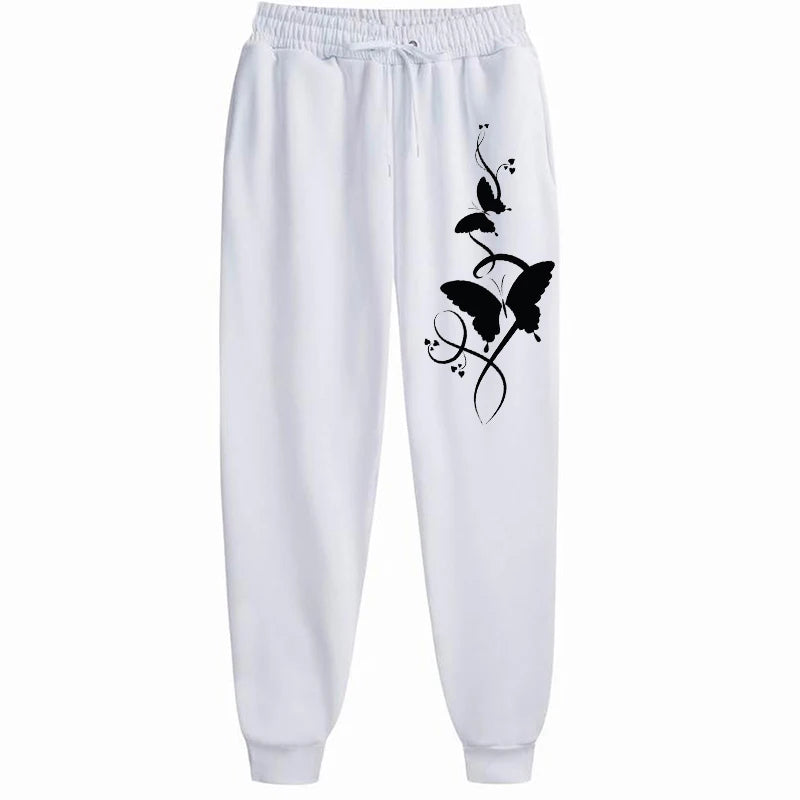 Trendy Hip Hop Sweatpants – Casual Print, Drawstring Waist, Versatile Trousers with Pockets