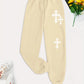 Crucifixion Print Drawstring Pants – Trendy & Versatile