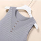 Elegant Knit V-Neck Tank Top - Sleeveless & Striped