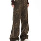 Leopard Print Wide-Leg Jeans - Oversized Vintage Streetwear Denim