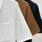 2024 Ice Silk Polo Top - Short Sleeve, Button Pocket Design
