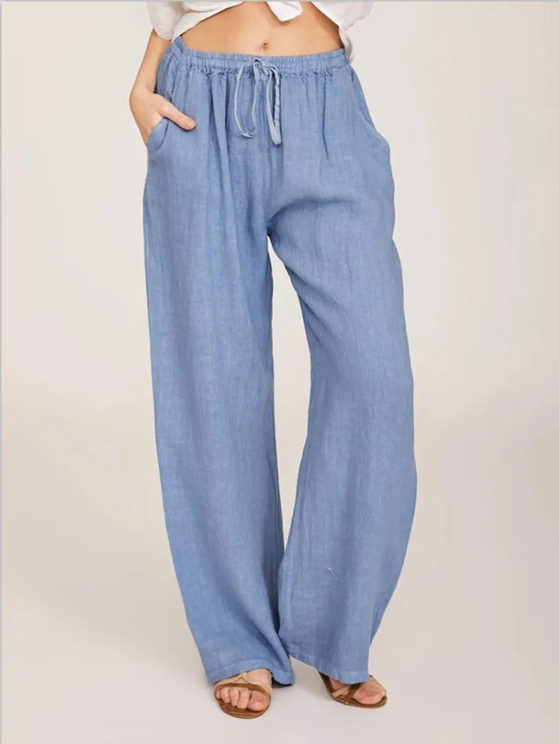 Casual Loose Cotton Linen Pants – Summer & Autumn European-American Style