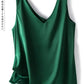 Satin Silk Lace Tank Top - V-Neck Sleeveless Camisole (S-3XL