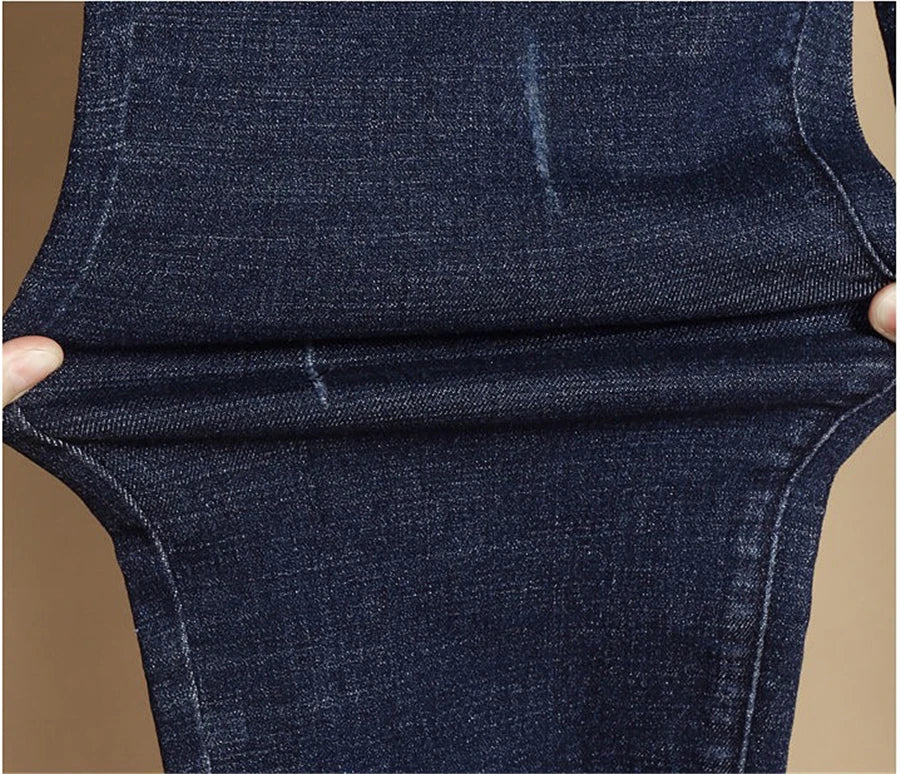 Oversized Winter Thicken Denim Pants – High Waist, Plus Velvet, Loose Fit