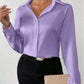 Elegant Long Sleeve Silk-Like Blouse - High-Quality Fashion