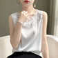 Elegant Silk Lace Camisole - Sleeveless Satin Top for Women