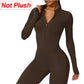 Warm Plush One-Piece Sports Jumpsuit – Women's Winter Fitness Tracksuit