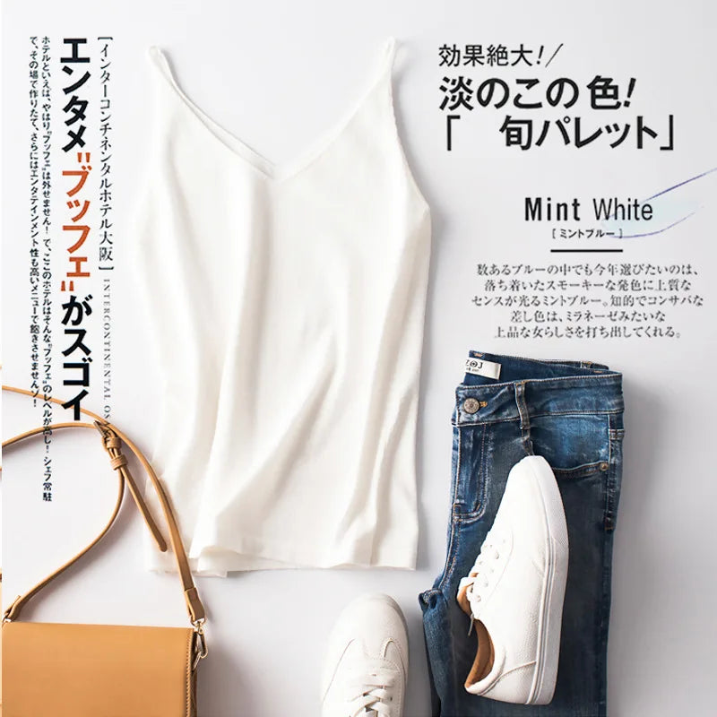 Cashmere Wool Camisole - V-Neck Knitted Base Vest (2023)