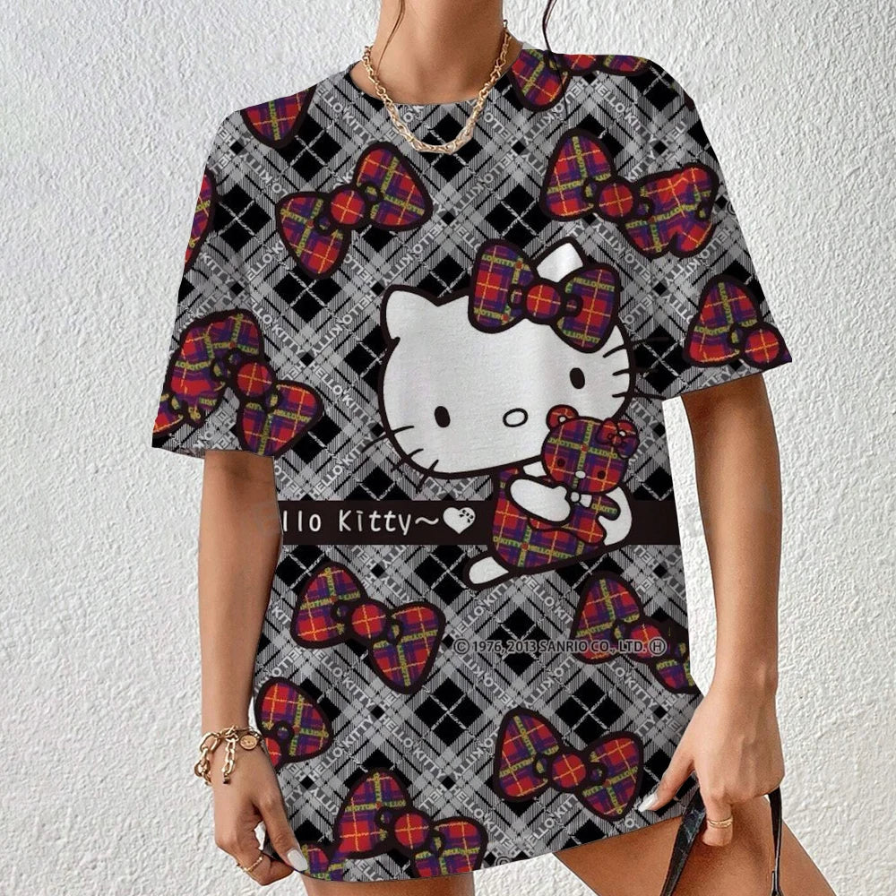 Hello Kitty Aesthetic T-Shirt - Short Sleeve Festival Streetwear