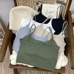 Ice Silk Padded Camisole - Sexy Summer Crop Top & Tube Bra