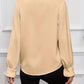 White Ruffled Lapel Blouse - Long Sleeve, Office Chic