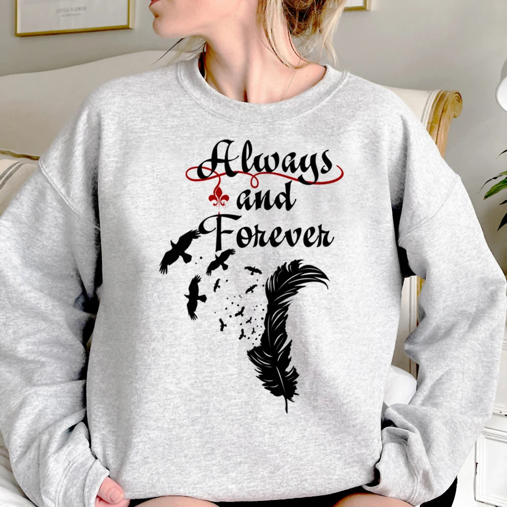 Vampire Diaries Hoodie - 90s Gothic Fleece Streetwear for Women