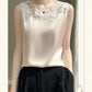 Elegant Silk Lace Camisole - Sleeveless Satin Top for Women