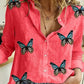 Cotton Linen Button-Down Shirt - Long Sleeve Casual Loose Tunic Blouse for Women, Spring & Summer