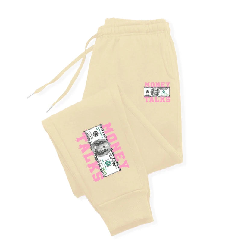Money Talks Print Sweatpants - Trendy Hip-Hop Joggers with Pockets