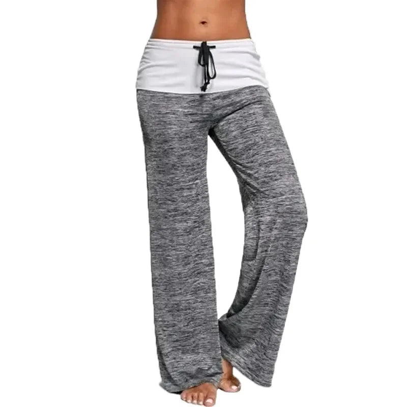 2025 Wide-Leg Lace-Up Pants – High Waist, Plus Size, Boot Cut Fitness Trousers