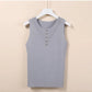 Elegant Knit V-Neck Tank Top - Sleeveless & Striped