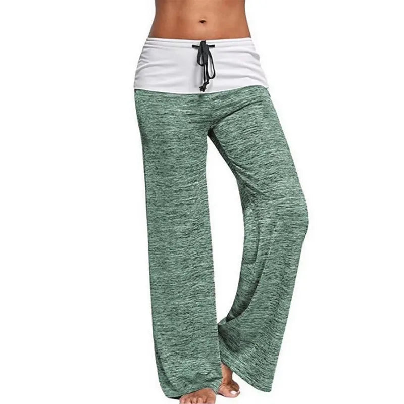 2025 Wide-Leg Lace-Up Pants – High Waist, Plus Size, Boot Cut Fitness Trousers