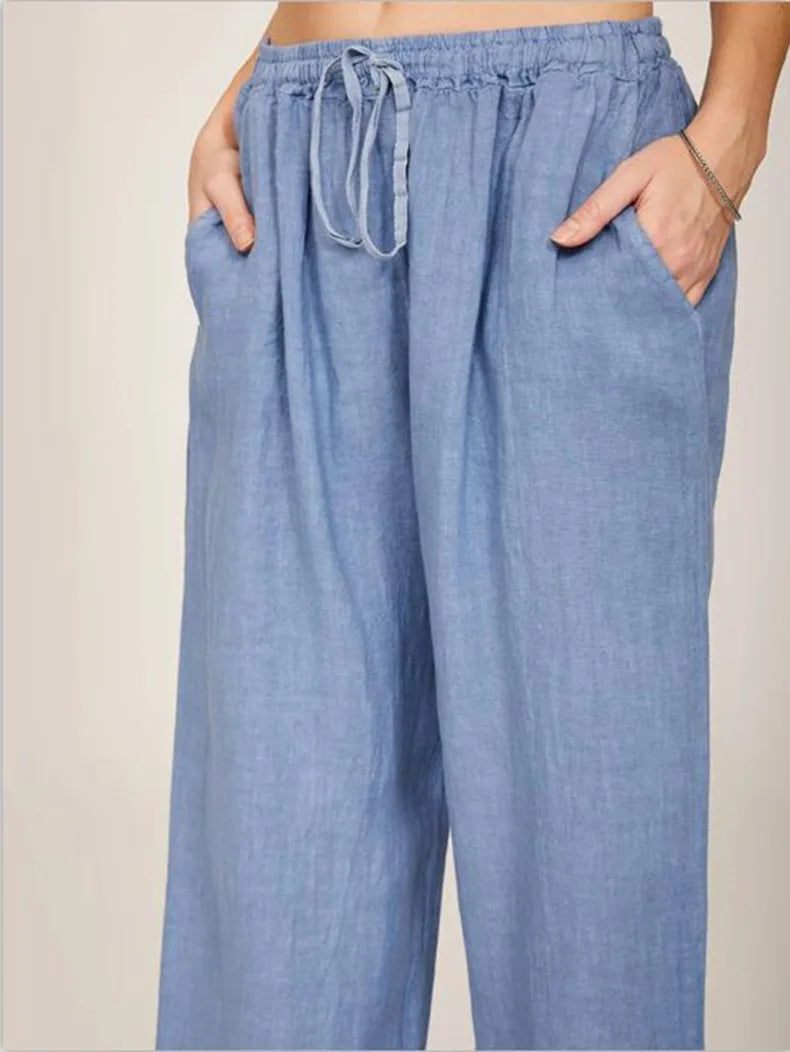 Casual Loose Cotton Linen Pants – Summer & Autumn European-American Style