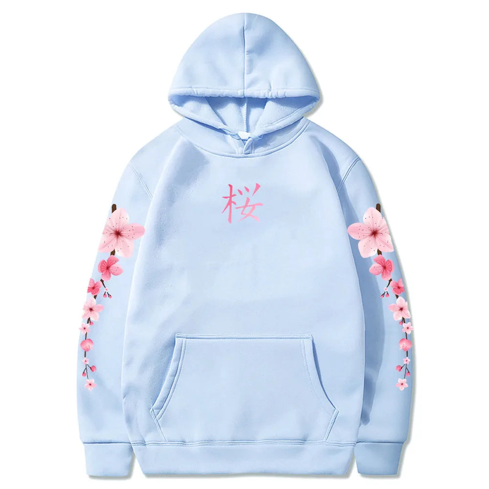 Sakura Graphic Hoodie - Unisex Winter Pullover with Pocket