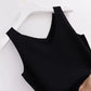 Knitted Sleeveless V-Neck Tank Top - Slim Fit, Khaki