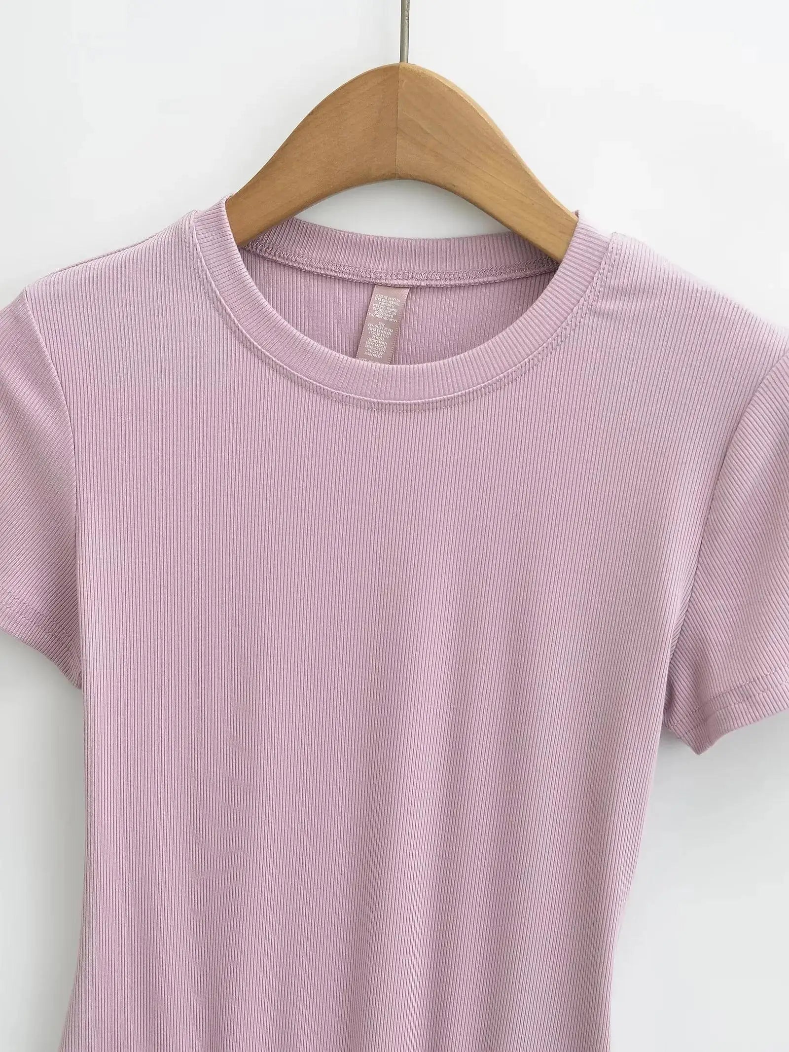 Stretchable Knit Bodysuit - Short Sleeve O-Neck Summer Basic (14 Colors)
