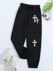 Crucifixion Print Drawstring Pants – Trendy & Versatile