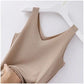 Knitted Sleeveless V-Neck Tank Top - Slim Fit, Khaki